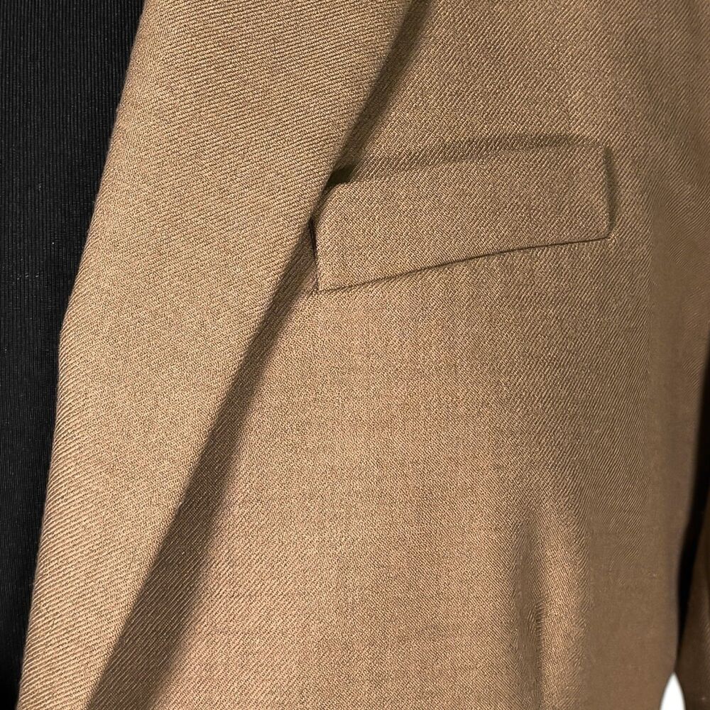 J Crew Womens 10 Tan Wool Blend Blazer Gold Crest Buttons Career Office Jacket - Picture 5 of 10